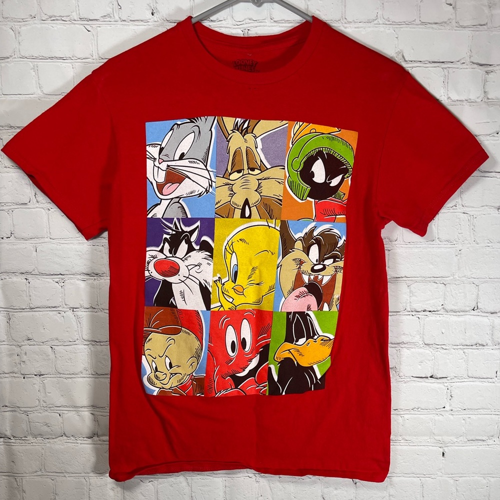 Looney Tunes Vintage Mens Character T-Shirt Red